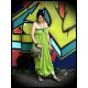 Lime green maxi dress with multi straps - size S/M