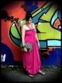 Hot pink maxi dress with multi straps - size M/L