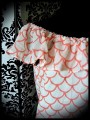 White Bardot top coral fish scale print - size S/M