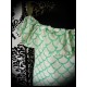 White Bardot top green fish scale print - size S/M