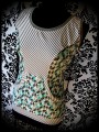 Tank top w/ pocket triangle print striped details - size S/M