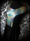 Black dress multicolored fishscale mermaid print - size S/M