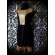 Black dress gold fishscale mermaid print - size S/M