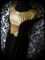 Black dress gold fishscale mermaid print - size S/M