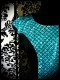 Black dress turquoise blue fishscale mermaid print - size M/L