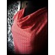 Robe à poches et col bénitier rouge motif japonais - taille S/M