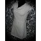 Light grey draped dress with pockets Japanese print - size S/M