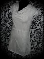Light grey draped dress with pockets Japanese print - size S/M