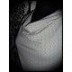 Light grey draped dress with pockets Japanese print - size S/M
