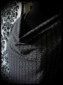 Robe à poches et col bénitier noire motif japonais - taille M/L