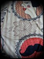 Robe à poche rouge beige motifs rétro détails corail - taille M