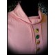 Coral pink top w/ cowl neck retro buttons - size S