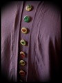 Plum top w/ cowl neck retro buttons - size M