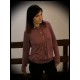 Plum top w/ cowl neck retro buttons - size M