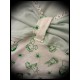 Haut t-shirt blanc motifs verts buste vert d'eau - taille XS/S