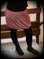 Mini jupe boule drapée prune taille élastiquée - taille M/L