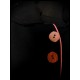 Black wool coat w/ hood and pockets coral details - size S/M