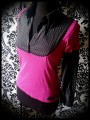 Hot pink layered top w/ black shirt - size XS/S