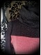 Dust pink sweater w/ cowl neck black glitter details - size S/M