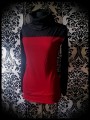 Dark red sweater w/ cowl neck black glitter details - size M/L