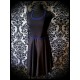 Black / gold dress royal blue details lace open back - size L