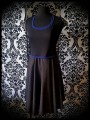 Black / gold dress royal blue details lace open back - size L