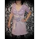 Dust pink dress Threadless Truly, Deeply in Love pink/white striped details - size S/M