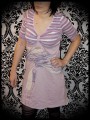 Dust pink dress Threadless Truly, Deeply in Love pink/white striped details - size S/M