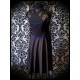 Black / gold dress royal blue details lace open back - size L