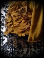 Olive green mini skirt gold black lace details - size S/M