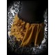 Olive green mini skirt gold black lace details - size S/M