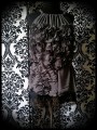 Dark grey mini skirt gold black lace details - size S/M