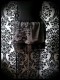 Dark grey mini skirt gold black lace details - size S/M
