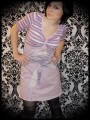 Dust pink dress Threadless Truly, Deeply in Love pink/white striped details - size S/M