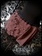 Mauve taupe mini skirt gold black lace details - size M/L