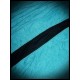 Asymmetric turquoise blue dress black details - size L/XL