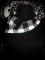 Black dress Coffin Nail with asymmetric split collar plaid print - size S/M