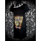 Robe noire Coffin Nail col asymétrique carreaux - taille S/M