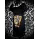 Black dress Coffin Nail with asymmetric split collar plaid print - size S/M