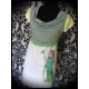 Robe blanche vert tilleul jaune illustration A. Hess (2) - taille S/M