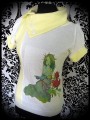 White pale yellow top print by A. Hess (3) - size S/M