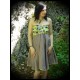 Strapless lime green/taupe dress - size XS/S