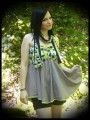 Strapless lime green/taupe top - size M/L