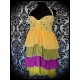 Halter dress ice cream print yellow/green/pink ruffles - size M/L