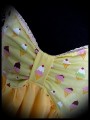 Halter dress ice cream print yellow/green/pink ruffles - size M/L