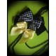 Multi layer necklace black/yellow bows