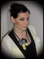 Collier noir multi-chaines noeuds noir/jaune/vichy