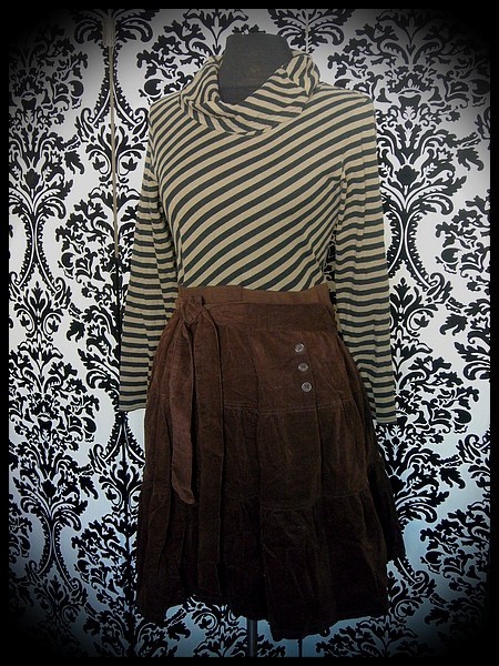 Brown black khaki green dress cowl neck - size S/M Brown black khaki green dress cowl neck - size S/M