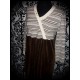 Brown cream striped dress crossover effect - size S/M