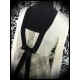 Beige/cream dress black satin bow - size S/M
